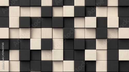 Wallpaper Mural Abstract Checkerboard Pattern in Black and White Textures Torontodigital.ca
