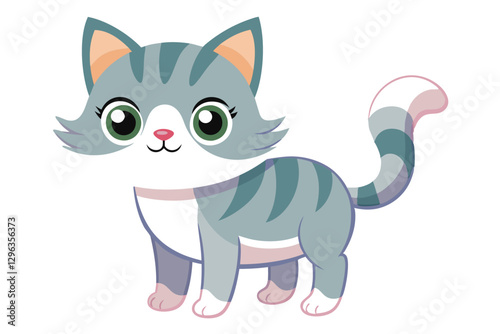 kawaii cute cat cartoon characters vector