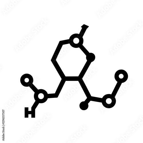 An illustration featuring a black water molecule silhouette set against a clean white background depicting the classic H2O structure with two hydrogen atoms bonded to an oxygen atom.