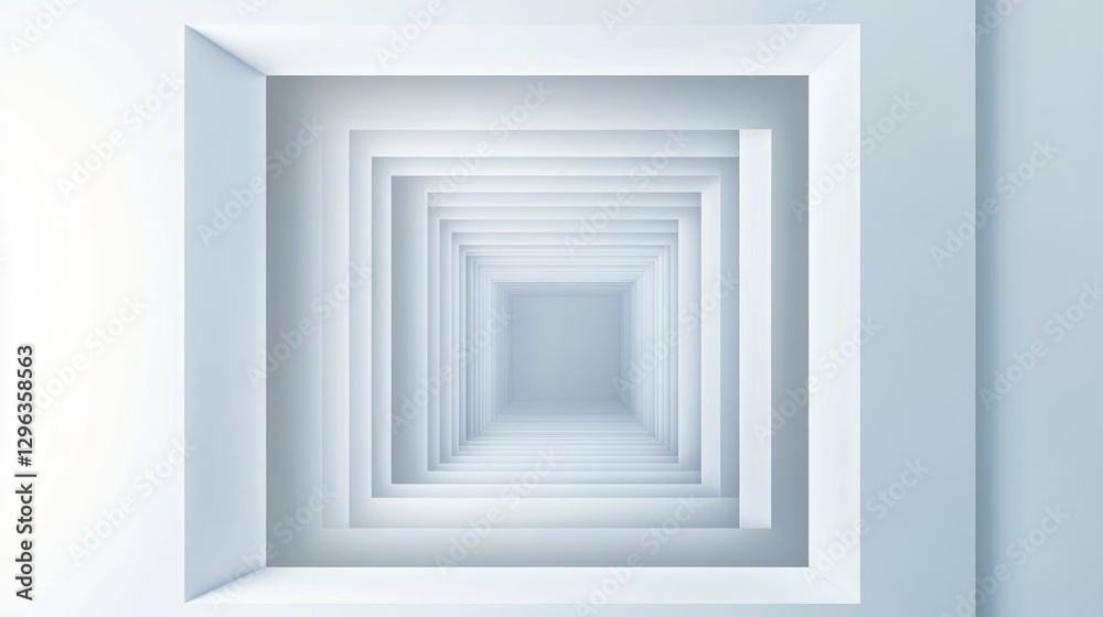 Infinite white corridor, receding perspective, architectural design, background, modern art Infinite white corridor, receding perspective, architectural design, background, modern art