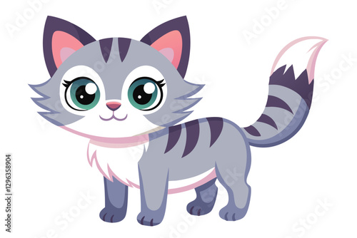 kawaii cute cat cartoon characters vector