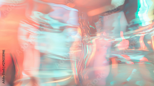 Abstract distorted mirror reflections with vibrant colors for creative design