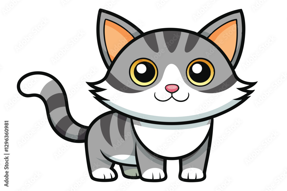 kawaii cute cat cartoon characters vector kawaii cute cat cartoon characters vector