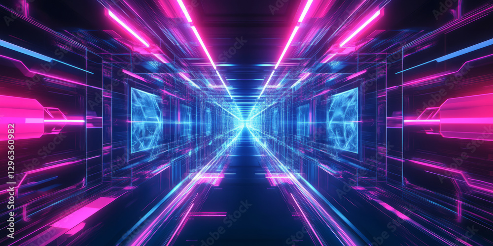 A futuristic abstract background with mesmerizing fractal formations dynamically shifting in a cybernetic space. The glowing neon hues and symmetrical patterns create a hypnotic, high-tech digital A futuristic abstract background with mesmerizing fractal formations dynamically shifting in a cybernetic space. The glowing neon hues and symmetrical patterns create a hypnotic, high-tech digital