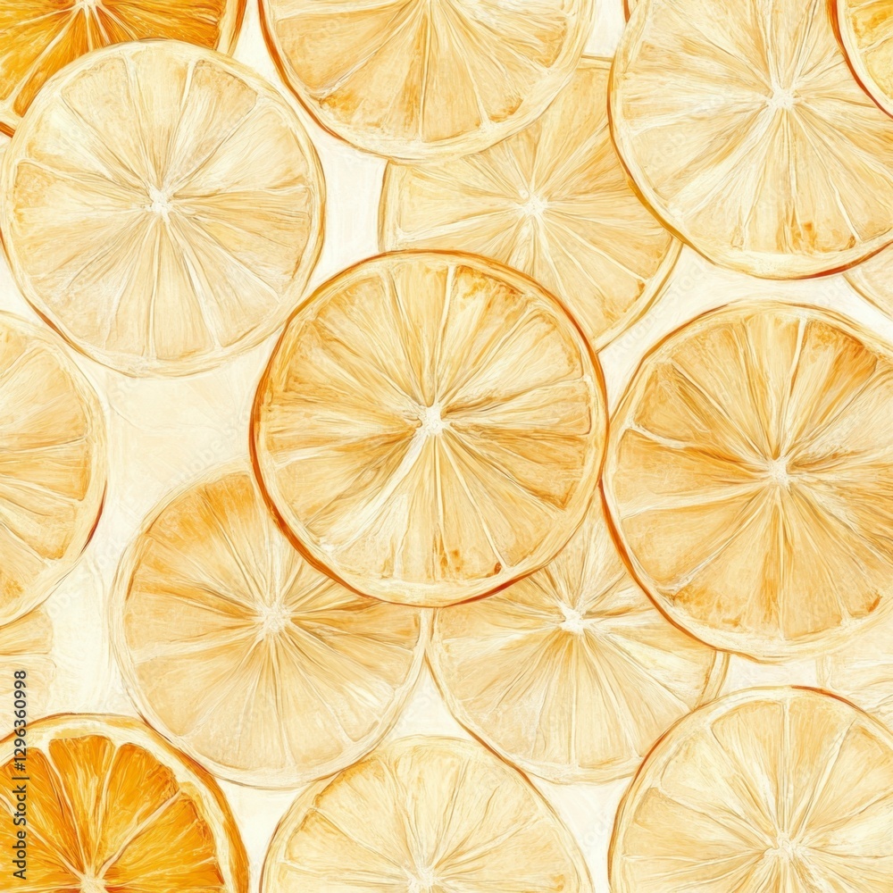 Fresh Citrus Slices Bright Background with Colorful Pattern Design Fresh Citrus Slices Bright Background with Colorful Pattern Design
