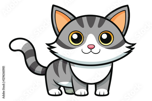 kawaii cute cat cartoon characters vector