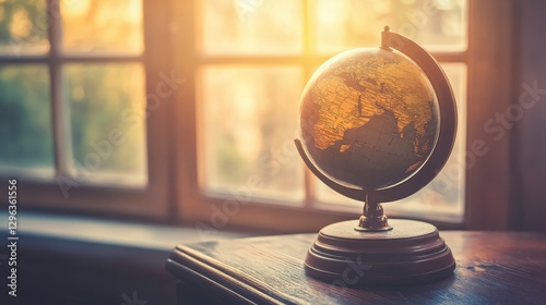 Artistic Globe with Warm Light and Textured Background