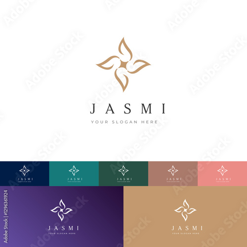 Stylish J Letter Floral Logo Design Template for Luxury Branding | Fully Editable photo