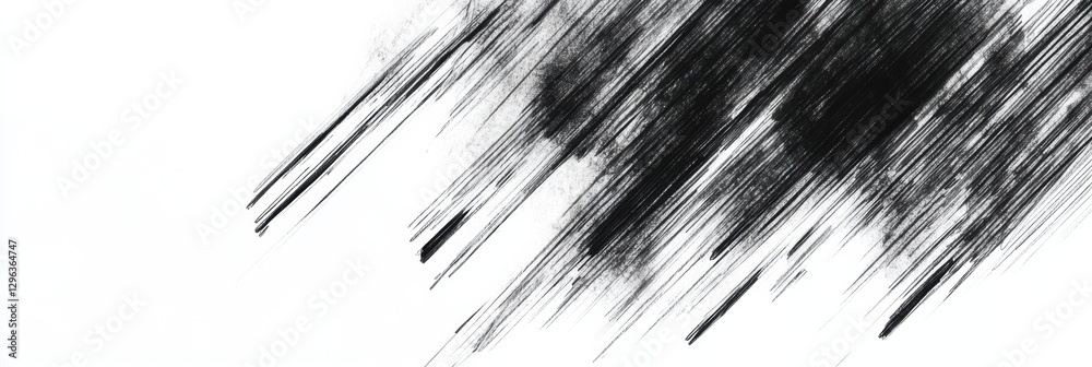Dynamic black brush strokes create abstract movement on white canvas, emphasizing contrast and artistic expression in contemporary art. Generative AI Dynamic black brush strokes create abstract movement on white canvas, emphasizing contrast and artistic expression in contemporary art. Generative AI
