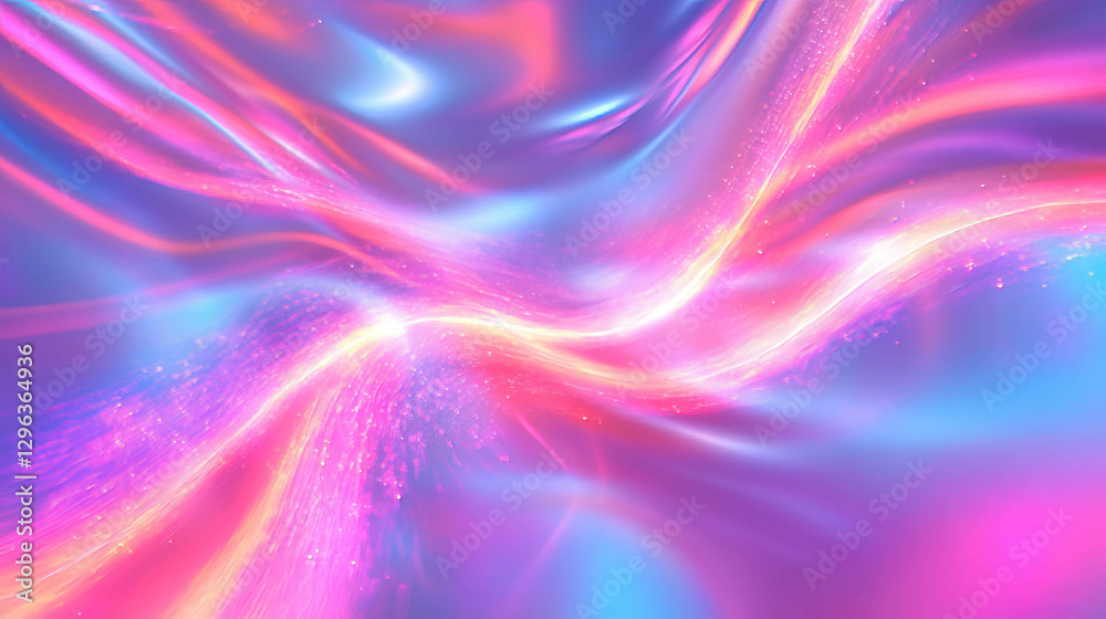 Obraz premium Vibrant glowing energy fields in abstract colorful waves