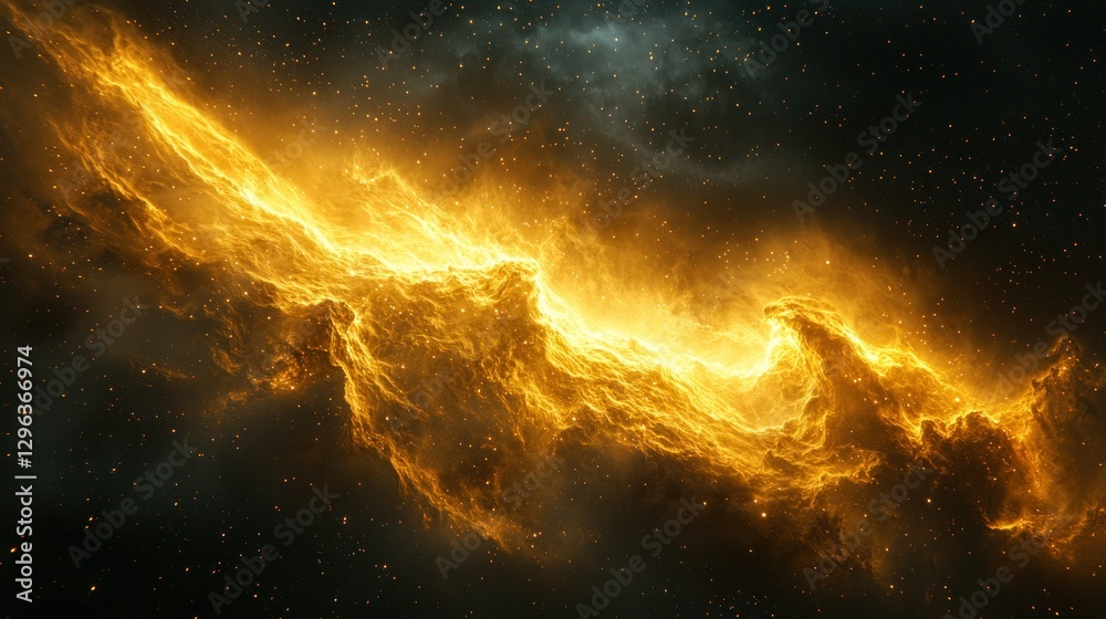 Fototapeta premium Fiery nebulae swirling in deep space