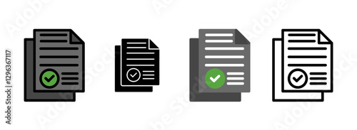 Set of Whitepaper Icon Line, Line Filled, Glyph, Flat Icons