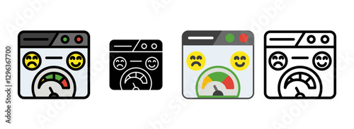 Set of Sentiment Analysis Icon Line, Line Filled, Glyph, Flat Icons