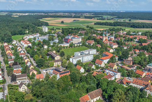 Die Gemeinde Neuendettelsau in der Metropolregion Nürnberg im Luftbild photo