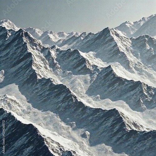 Abstract grey striped mountain seamless pattern Subtle texture, minimalist design , landscape, subtle
