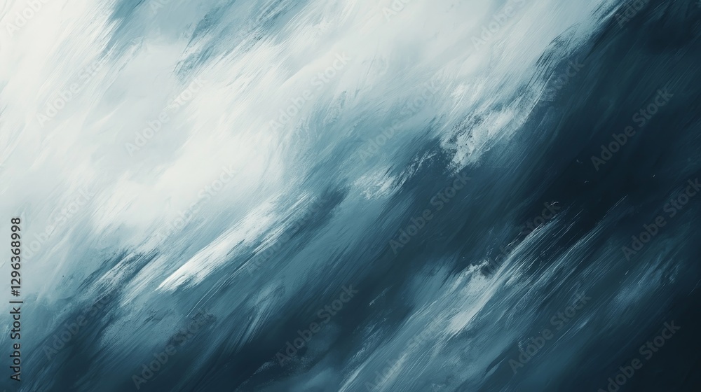 Fototapeta premium Abstract diagonal brushstrokes in shades of blue and white
