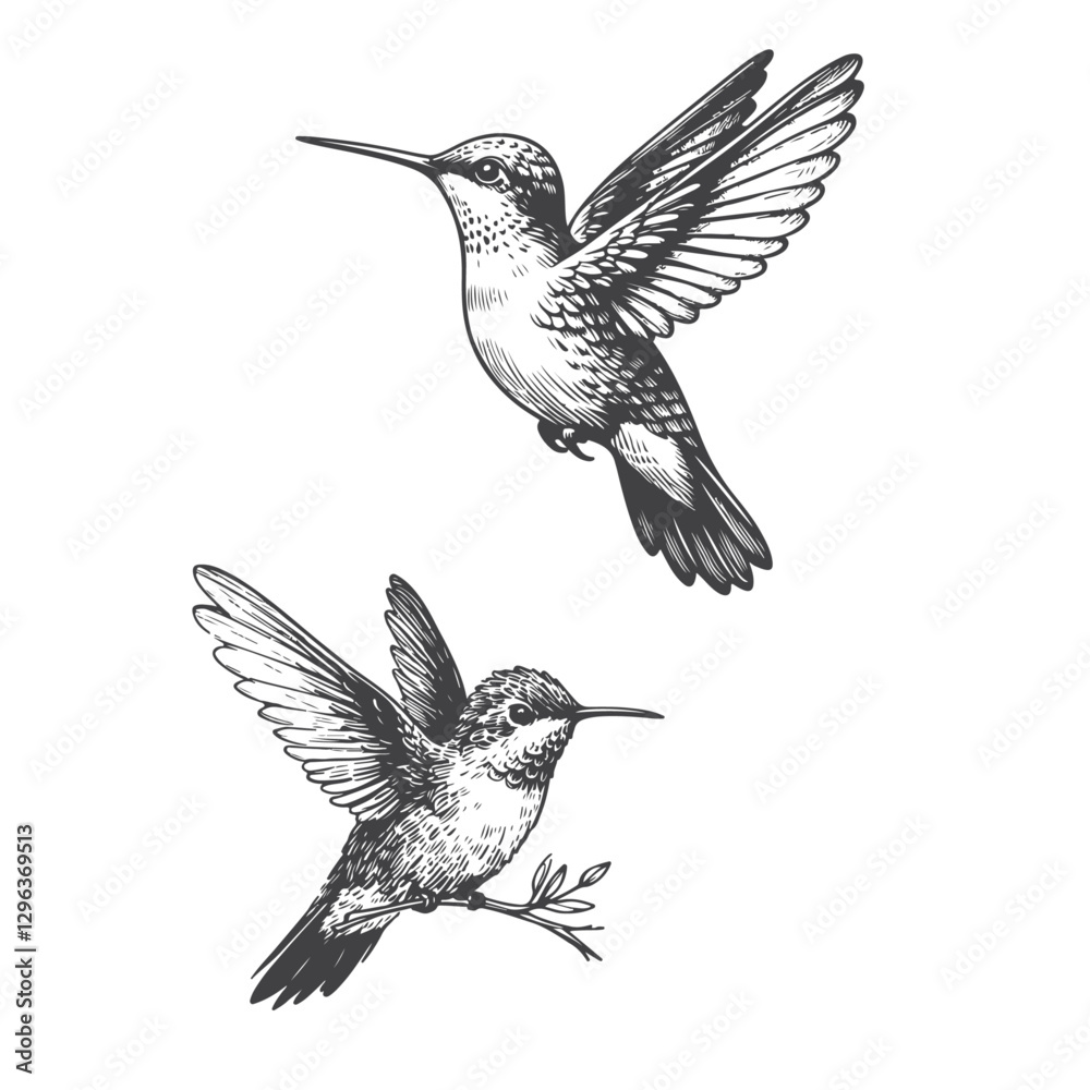 Fototapeta premium High-quality vector illustration of Hummingbird, perfect for creative design, branding, and digital artwork.