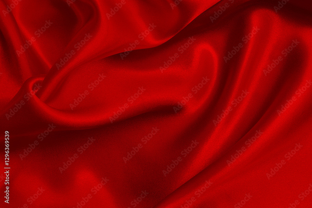 Obraz premium Dark red fabric texture background, detail of silk or linen pattern.