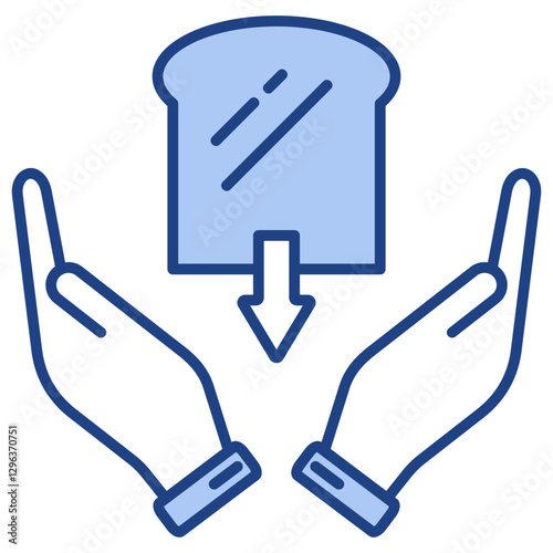 Food Deficit Blue Icon
