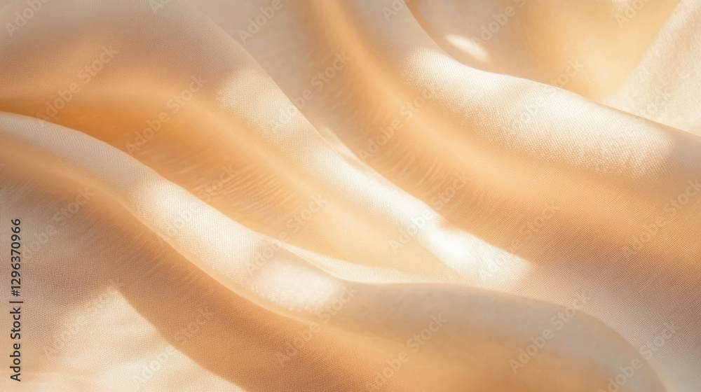 Fototapeta premium Light beige canvas texture background with subtle fabric waves for design projects
