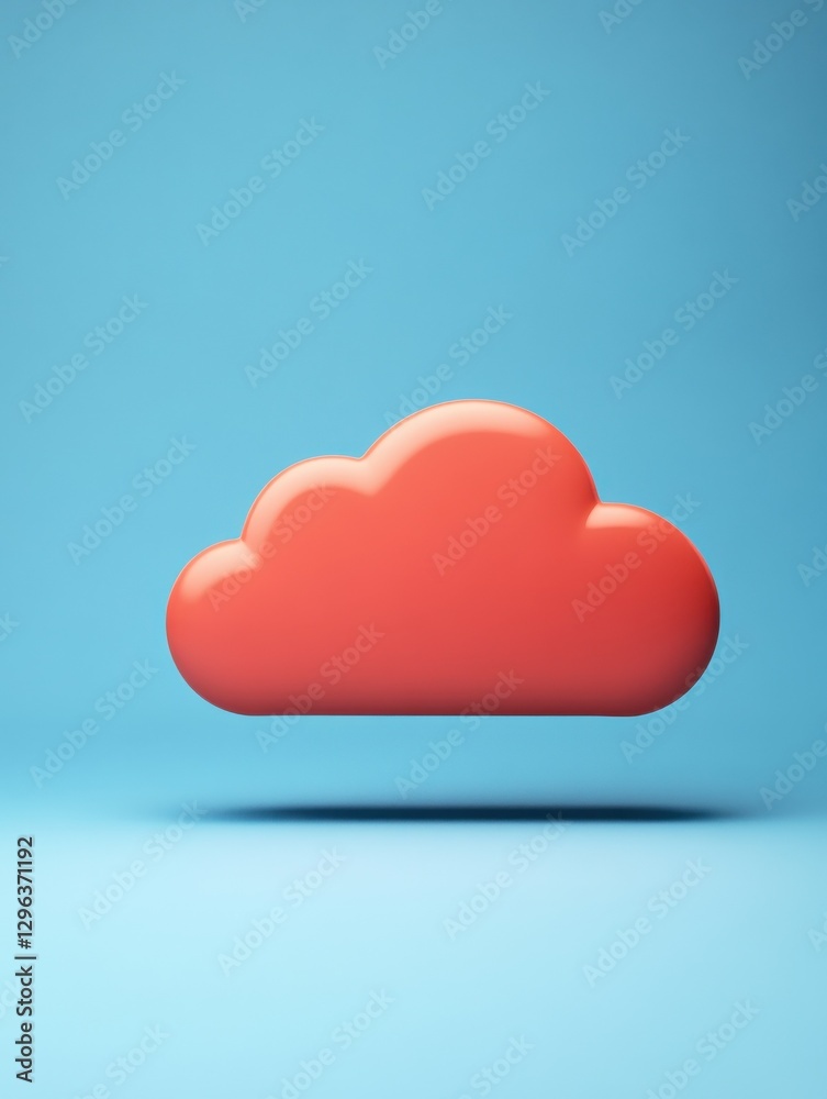 Creative cloud icon on blue background with mockup place. Cloud computing and database concept. 3D Rendering Creative cloud icon on blue background with mockup place. Cloud computing and database concept. 3D Rendering