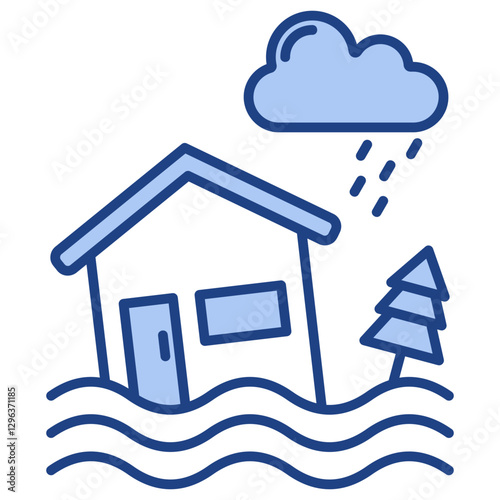 Floods Blue Icon