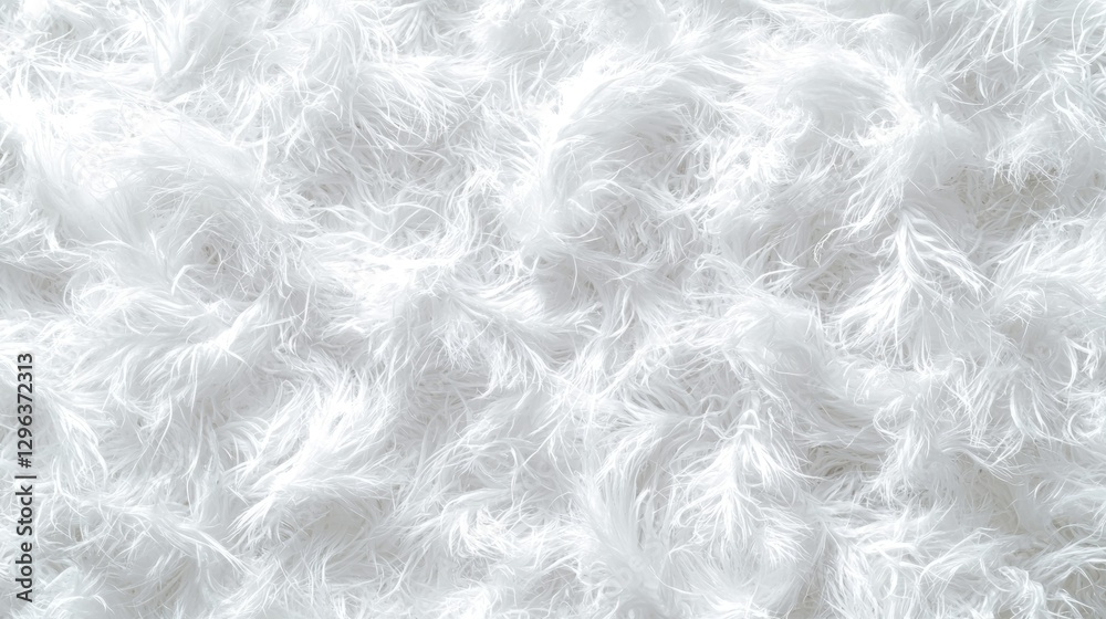 Fototapeta premium Fluffy white faux fur texture close-up