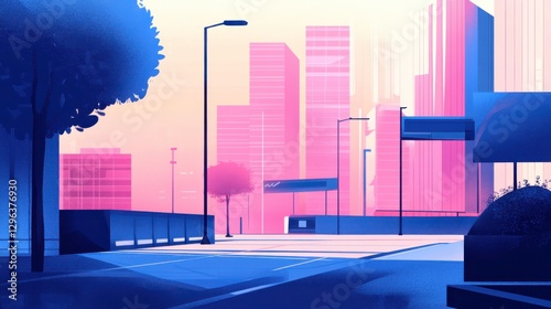 Dynamic Urban Landscape in High-Tech Style