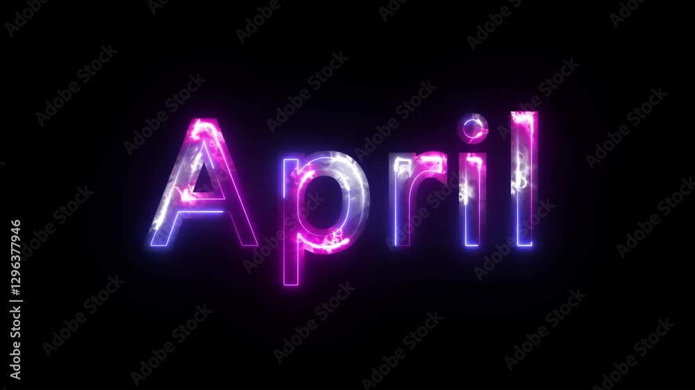 April. Hand drawn lettering word January. Month April. April. Hand drawn lettering word January. Month April.