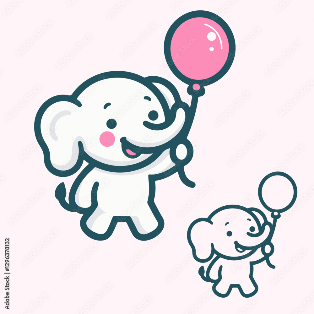 Cute Elephant Kids Mascot Design Cute Elephant Kids Mascot Design