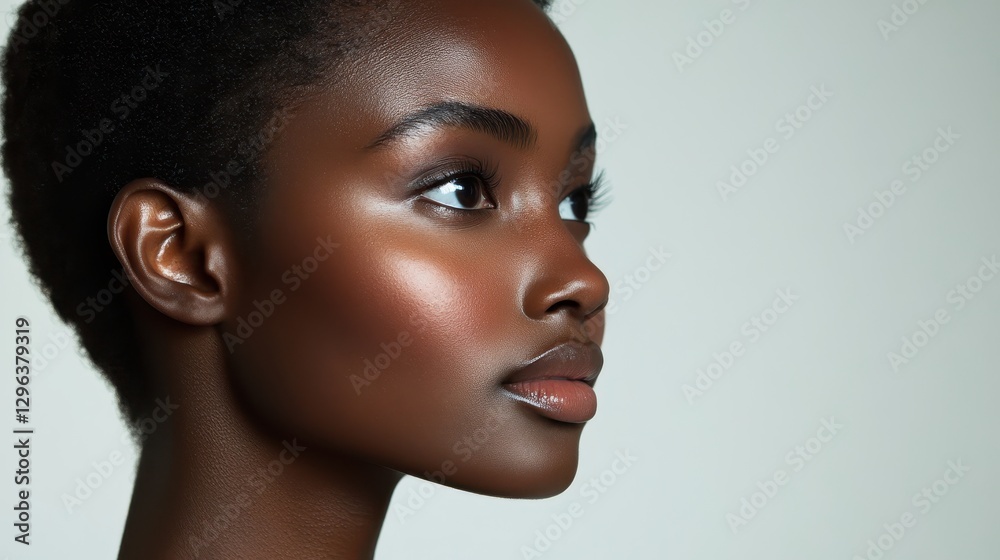 A model is radiant complexion, adorned with the subtle hues of youth and vitality, captivated the viewer in a close-up portrait. Smooth, blemish-free skin hinted at the transformative power of beauty
