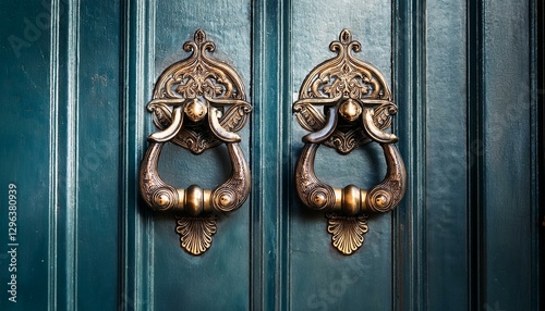 ornate door handles in vintage style