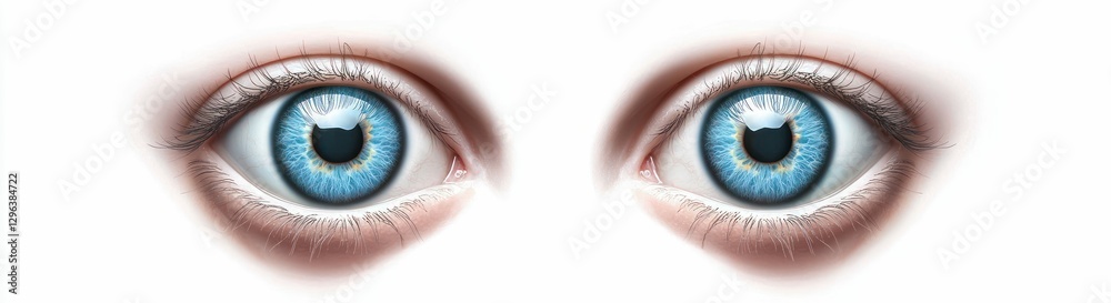 Fototapeta premium Close-up of Blue Eyes with Detailed Iris and Orange Accents