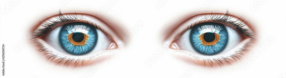 Close-up of Blue Eyes with Detailed Iris and Orange Accents Close-up of Blue Eyes with Detailed Iris and Orange Accents