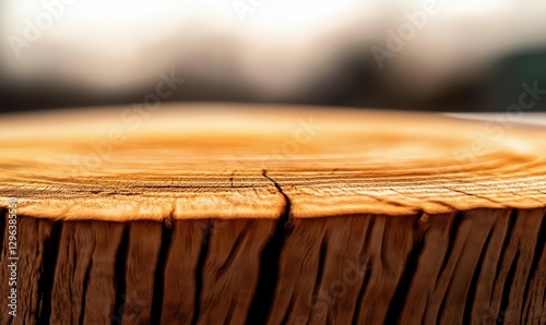 Close-Up of a Tree Stump with Detailed Growth Rings