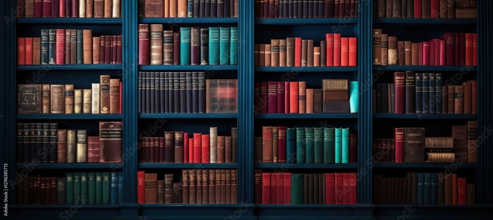 The shelf of books in library reading room in a vibrant state. AI generated The shelf of books in library reading room in a vibrant state. AI generated