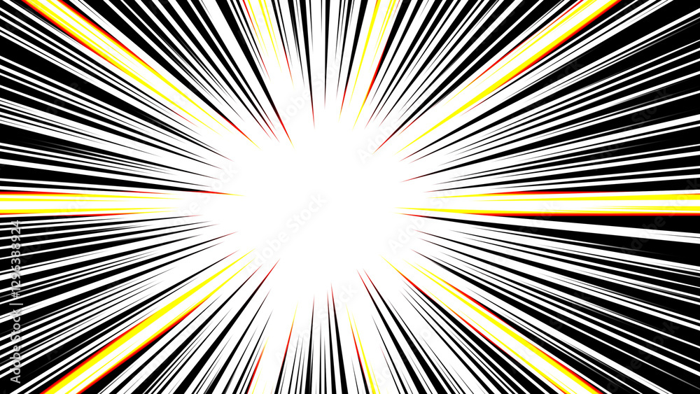 Dynamic Abstract Design with Radiating Lines and a Glowing Ring Dynamic Abstract Design with Radiating Lines and a Glowing Ring