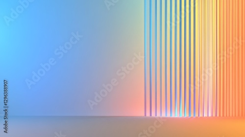 Rainbow Gradient Background Vertical Lines - Abstract background with vibrant rainbow gradient, vertical lines, and smooth transitions symbolizing energy, creativity, technology, optimism