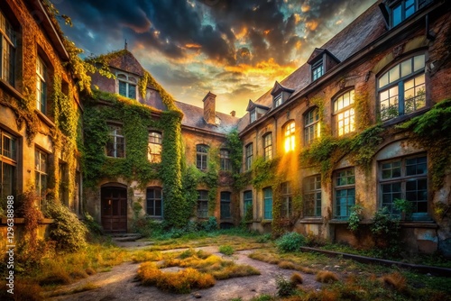 Eerie Abandoned Psychiatric Hospital at Dusk - Surreal Photography