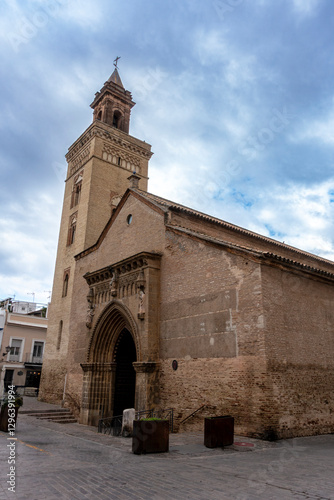 San Marcos Church in Gothic-Mudejar style built in the 14th century. Seville, Andalusia, Spain.