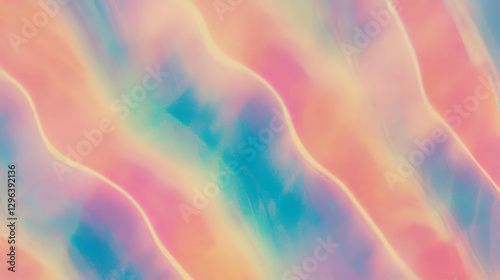 Pastel rainbow waves with soft color texture for creative design projects