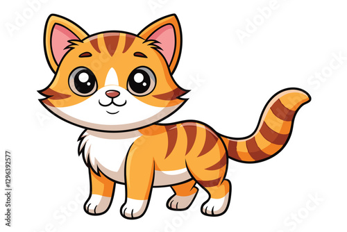 Cute cat vector on white background