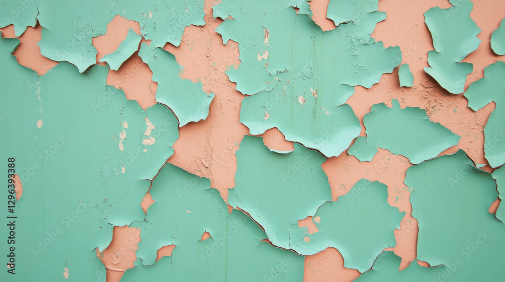 Obraz premium Vintage textured background of peeling paint with pastel hues for artistic design