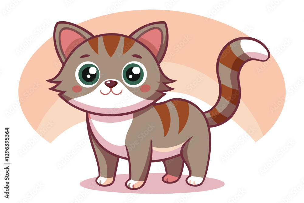 Obraz premium Cute cat vector on white background