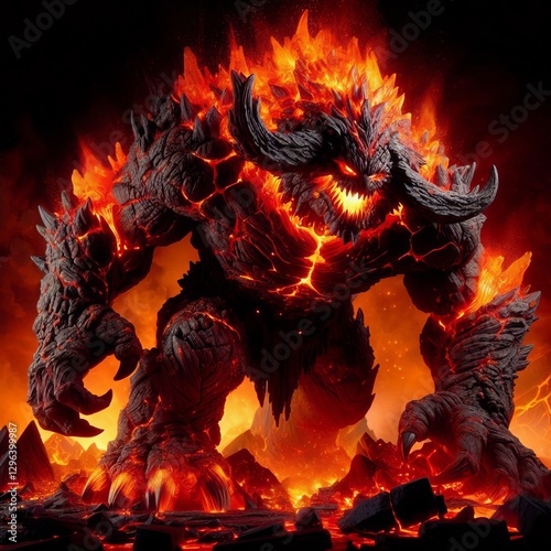 The Magma Behemoth A hulking creature made of living magma immun