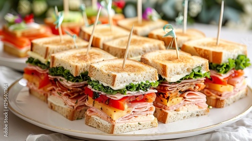 Square Canapes on a Plate