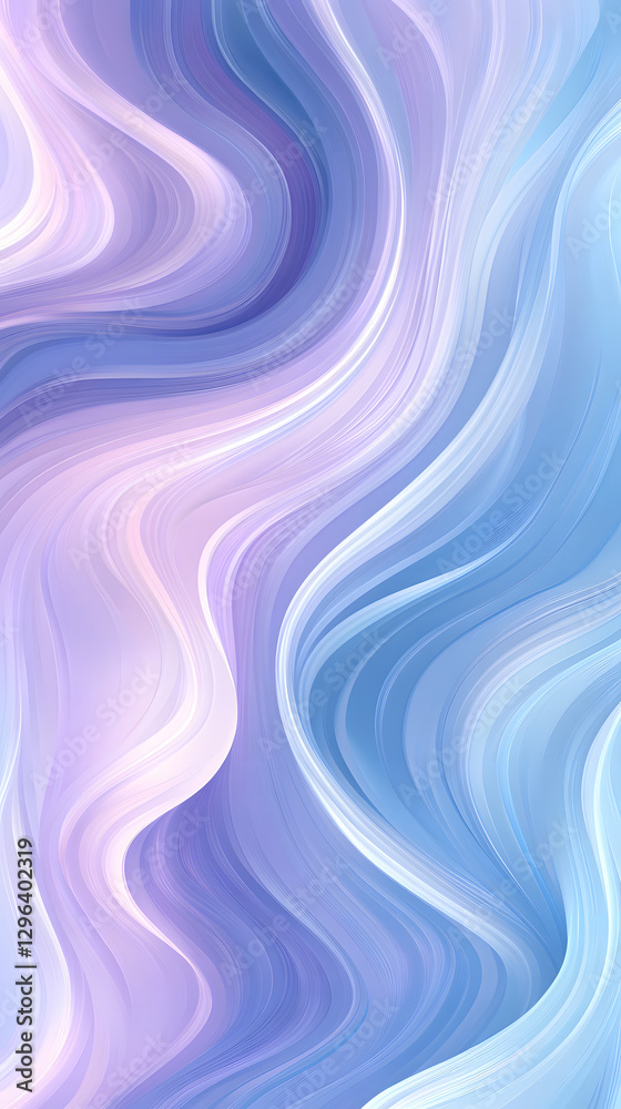 Obraz premium A modern, elegant background with soft blue and purple gradients, featuring an abstract wave design 