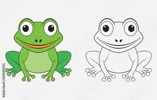 Colorful cartoon frog vector art Illustration Isolated on white background
