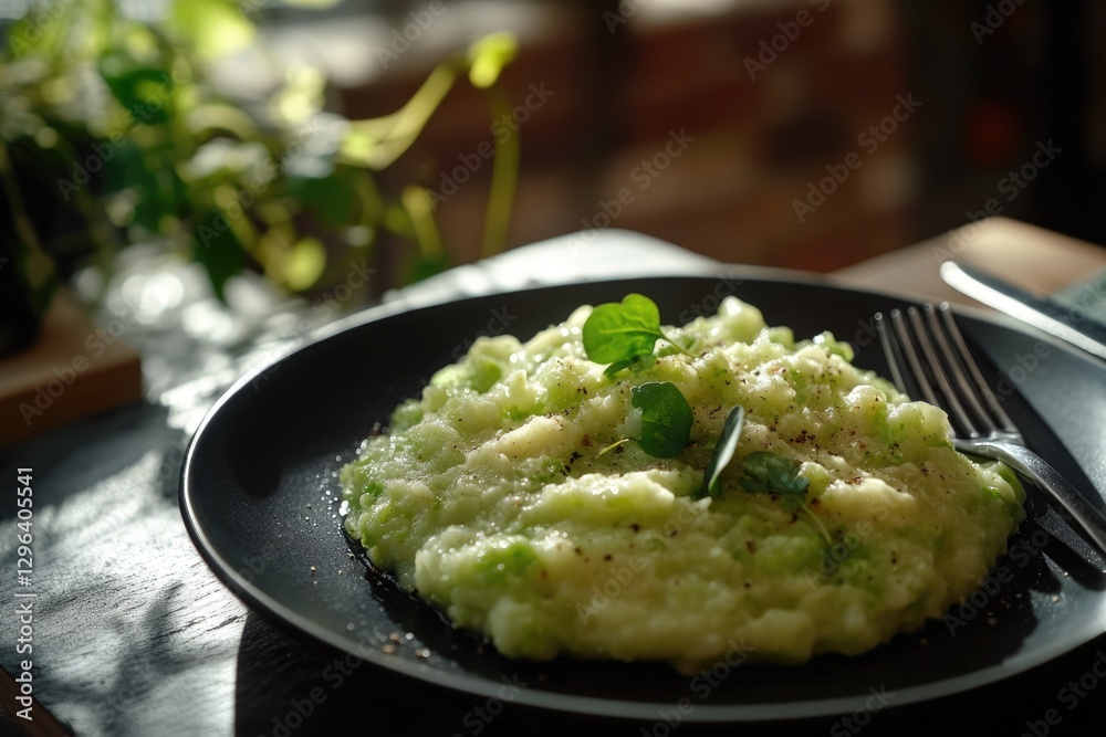 A nutrient-rich dish with fresh avocado as the base, served on a modern plate. Comfort food that's both creamy and healthy. A nutrient-rich dish with fresh avocado as the base, served on a modern plate. Comfort food that's both creamy and healthy.