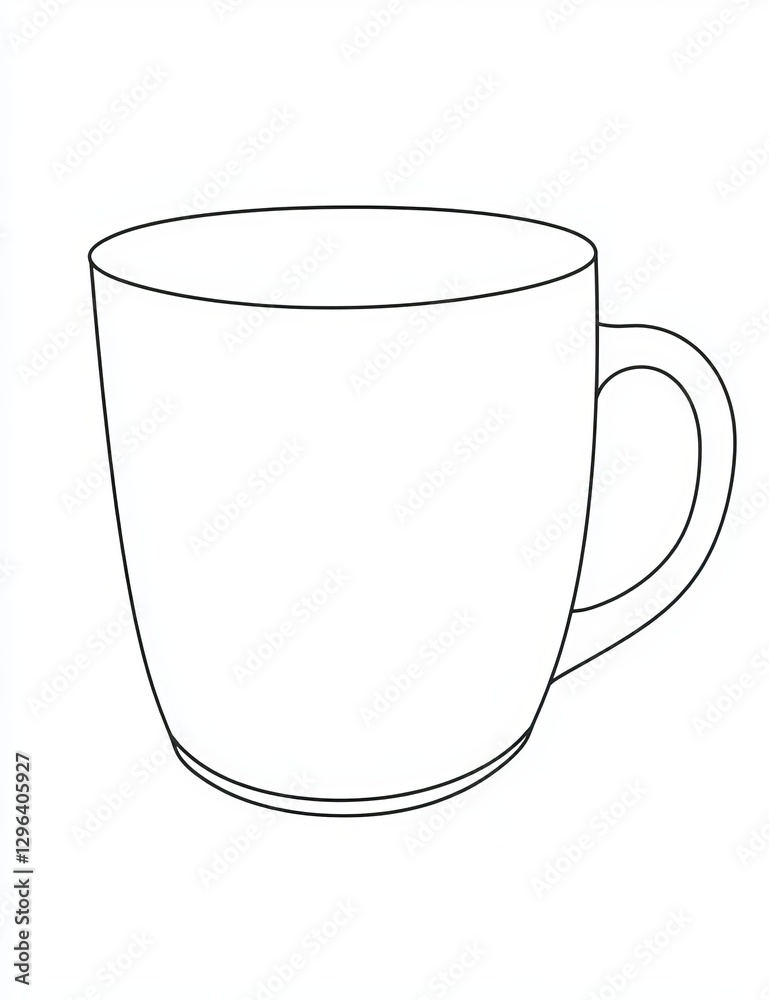 Simple empty cup outline design for creativity and kids coloring. Simple empty cup outline design for creativity and kids coloring.